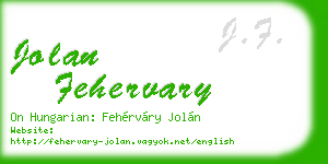 jolan fehervary business card